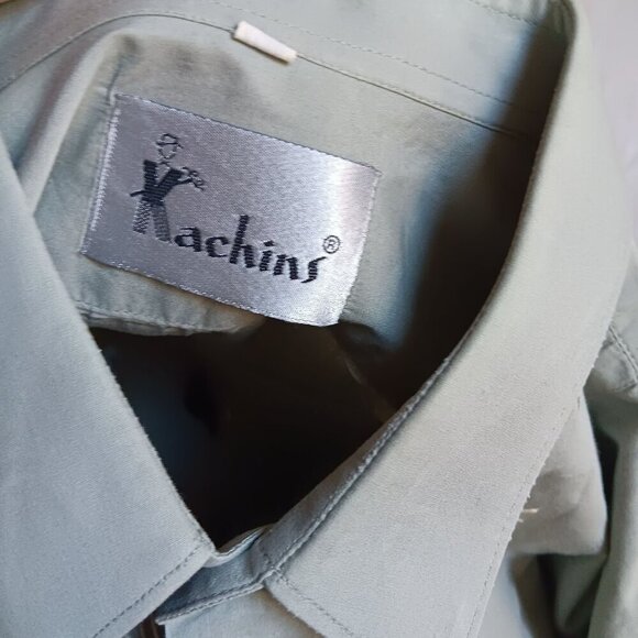 Mens Arabian Shirt Large Embroidered Avocado Green Al Kachins Dubai Button Up 42 - Picture 4 of 6